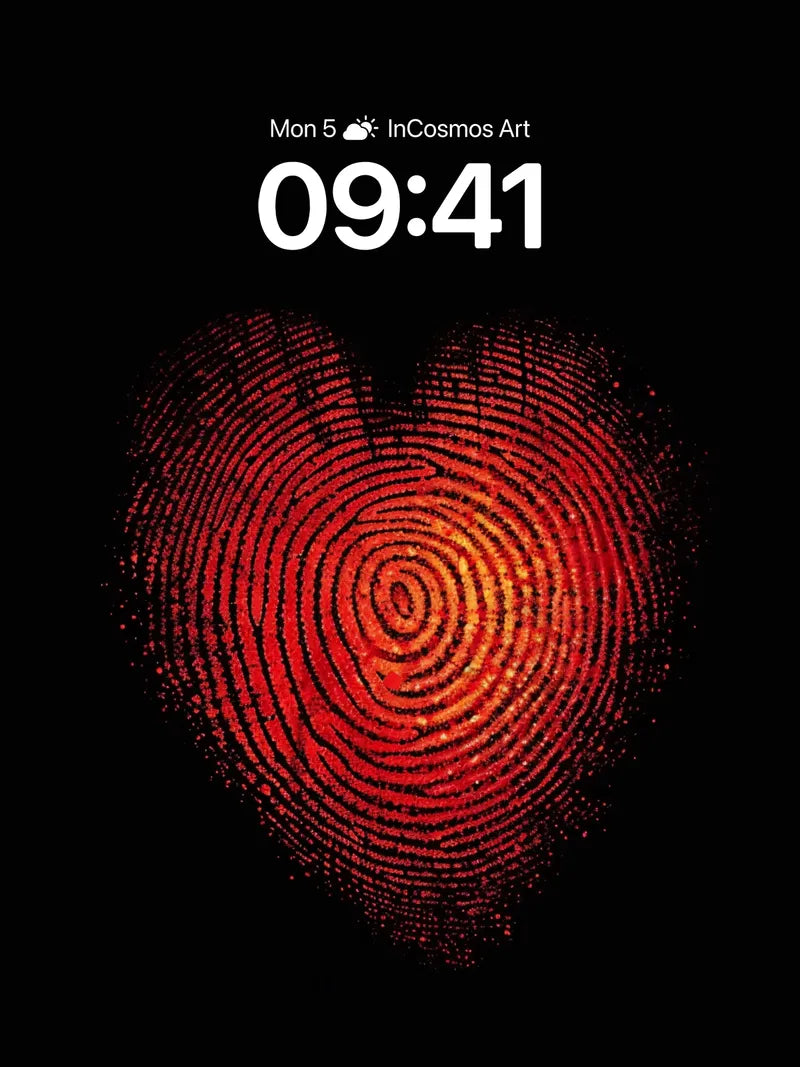 Pulse Heart Wallpaper with Fingerprint Veins