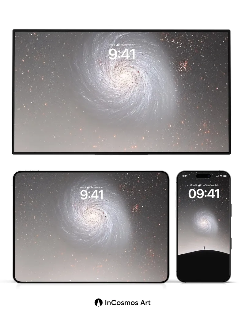 Cosmic Solitude Wallpaper with Spiral Galaxy