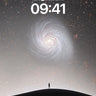 Cosmic Solitude Wallpaper with Spiral Galaxy wallpaper for iPhone, iPad & Mac