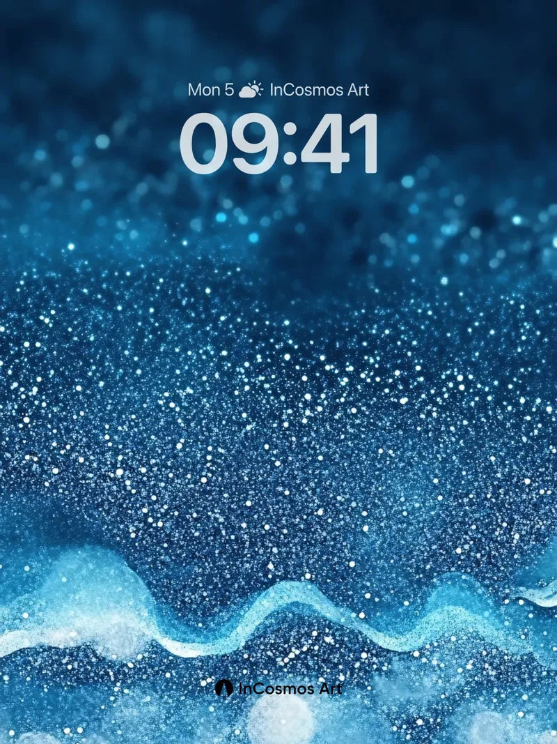 Cosmic Frost Wallpaper with Starlight Waves wallpaper for iPhone, iPad & Mac