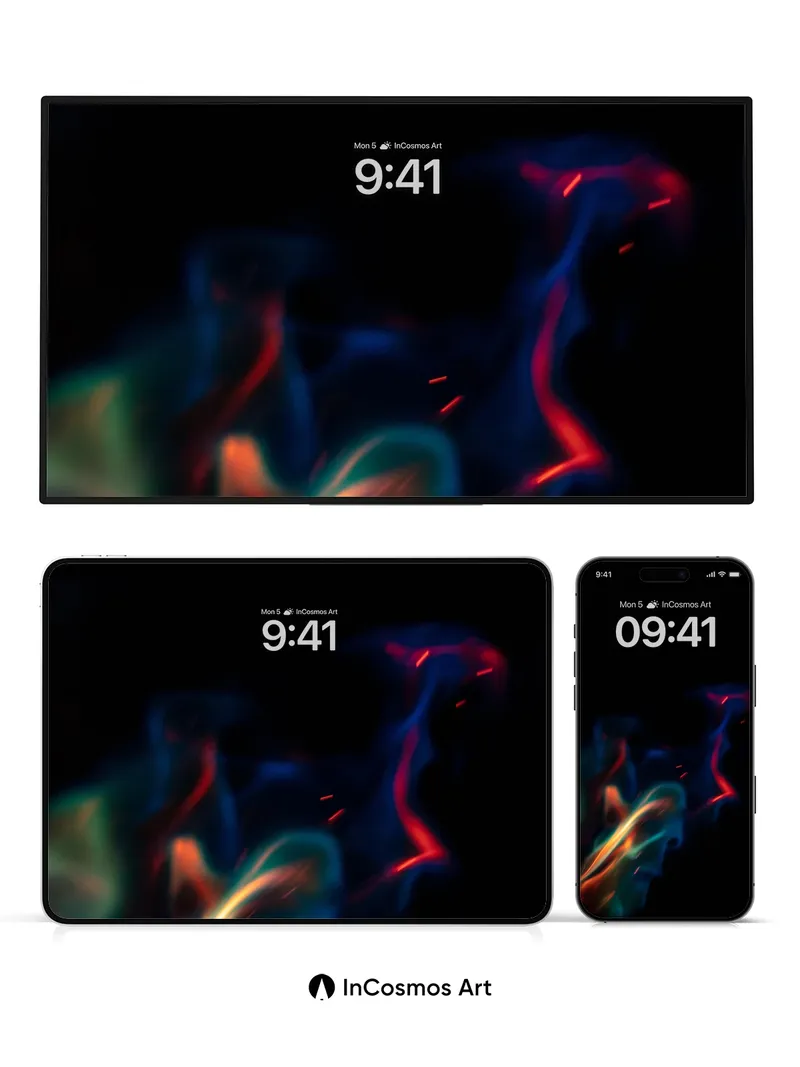 Neon Veil Wallpaper with Cosmic Sparks