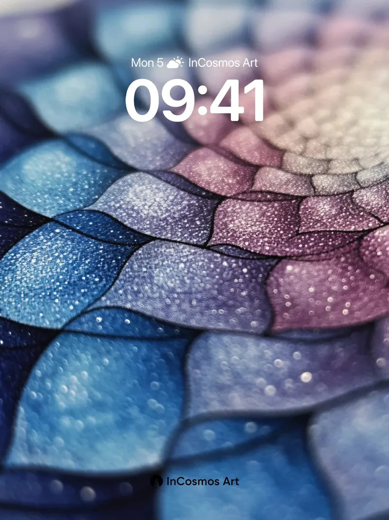 Luminous Scale Wallpaper with Starlight Veins