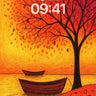 Autumn Hush Wallpaper with Floating Leaves wallpaper for iPhone, iPad & Mac