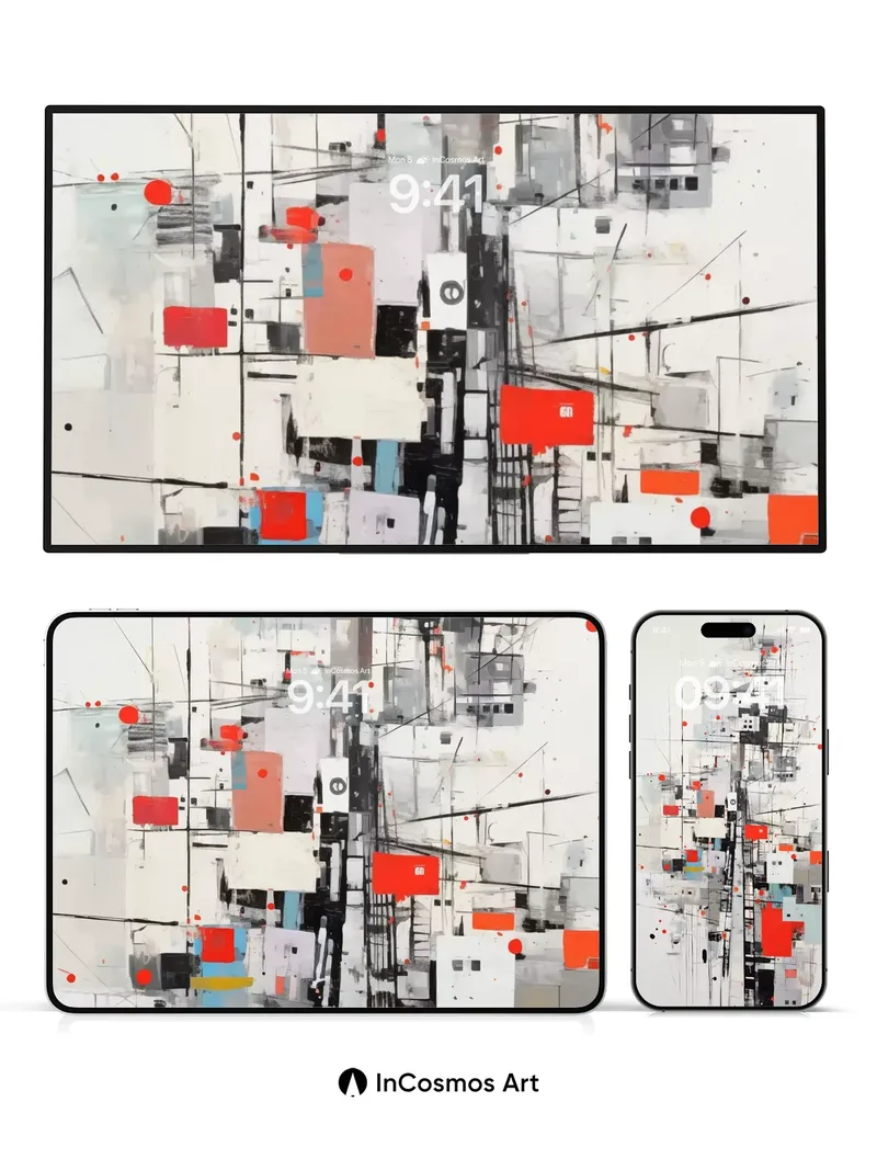 Futurist Grid Wallpaper with Pulse Points