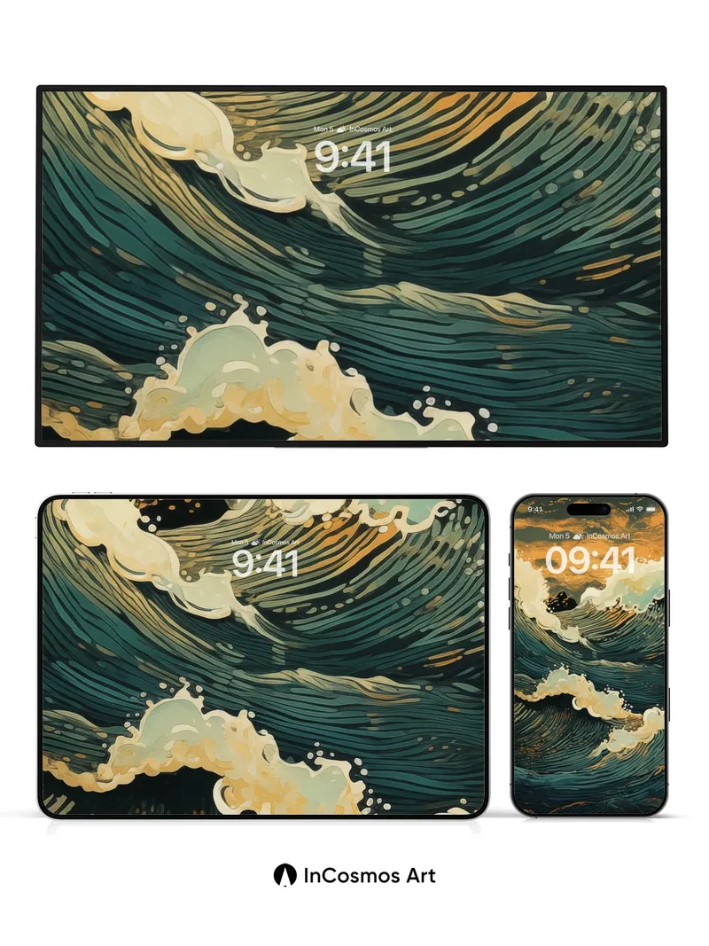 Stormborn Wave Wallpaper with Hokusai Echo