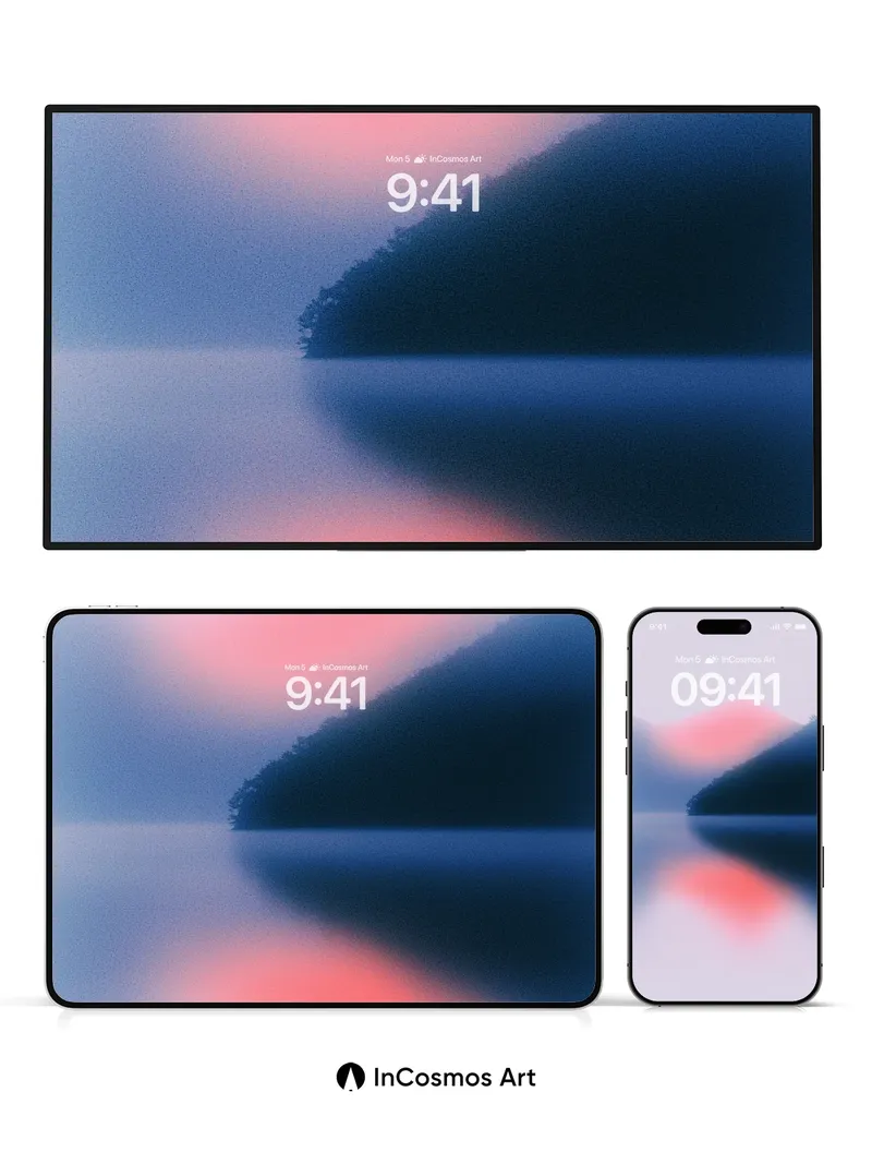 Mist-Smudged Mountain Wallpaper with Soft Reflections