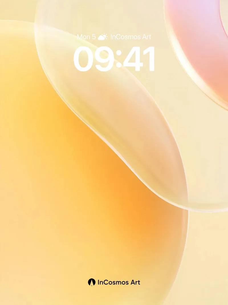 Serene Gradient Wallpaper with Floating Glass Forms