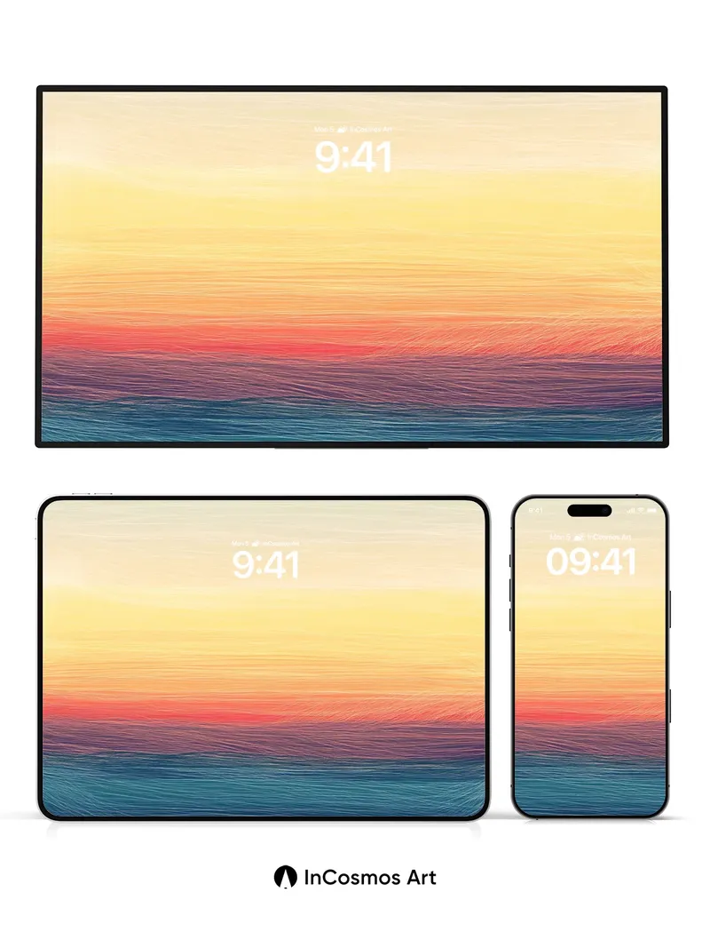 Serenity Horizon Wallpaper with Liquid Light