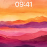 Crimson Horizon Wallpaper with Mist-Swept Peaks wallpaper for iPhone, iPad & Mac