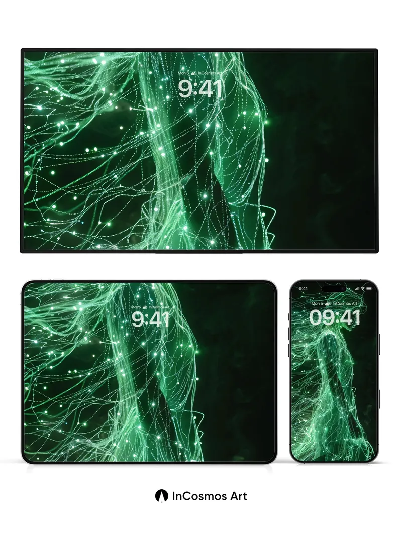 Electric Veil Wallpaper with Living Light