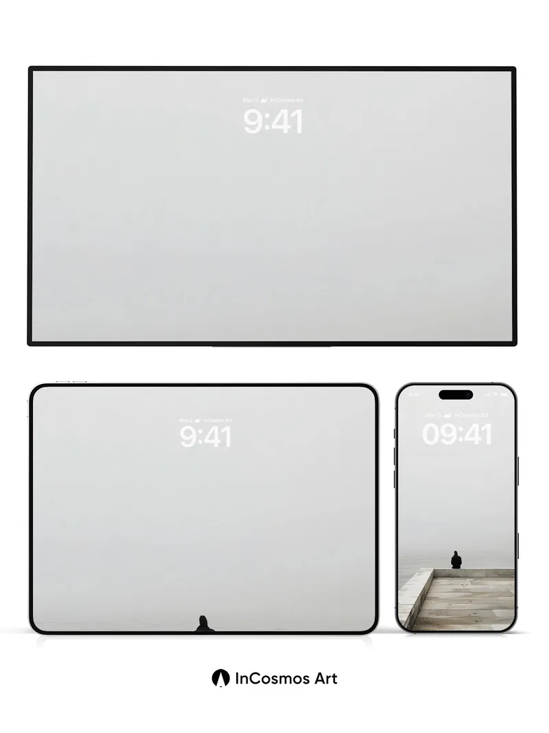 Solitary Fog Wallpaper with Stone Edge