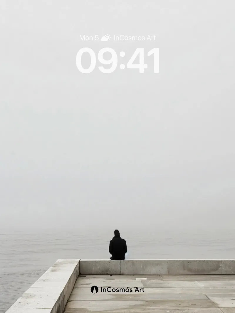 Solitary Fog Wallpaper with Stone Edge