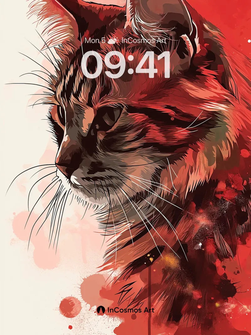 Crimson Whispers Wallpaper with Feral Gaze wallpaper for iPhone, iPad & Mac