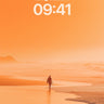 Golden Silence Wallpaper with Solitary Walker wallpaper for iPhone, iPad & Mac