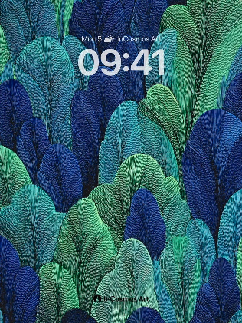 Midnight Fern Wallpaper with Veined Depth wallpaper for iPhone, iPad & Mac