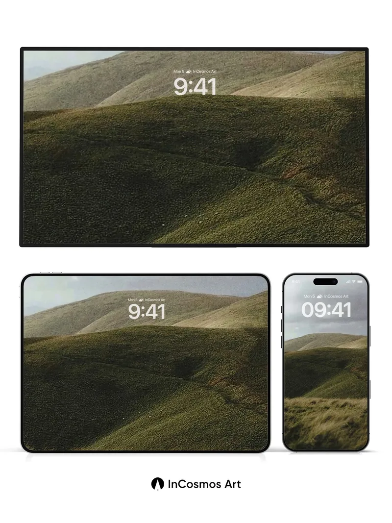 Whispering Hills Wallpaper with Distant Light