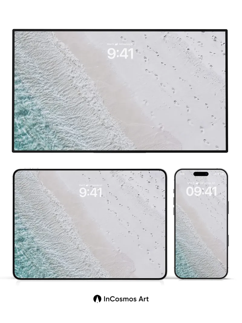 Serenity Shoreline Wallpaper with Whispering Waves