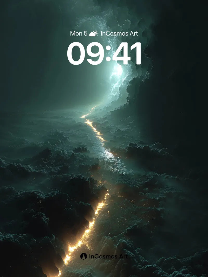 Celestial Rift Wallpaper with Golden Vein