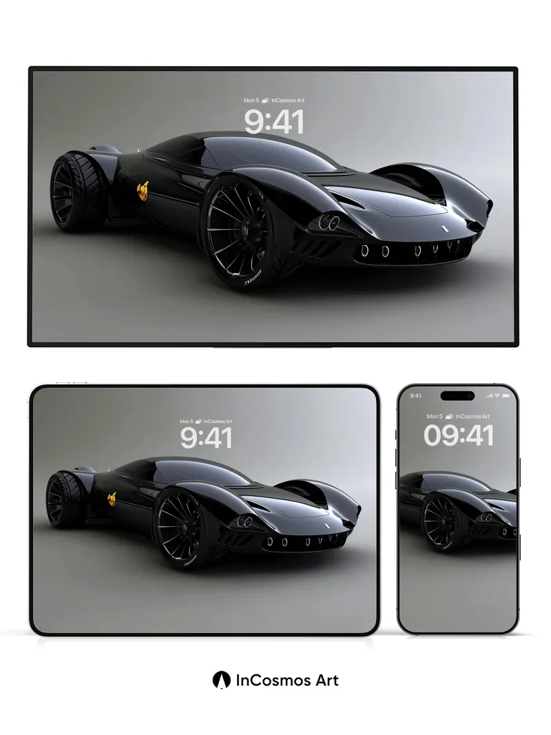 Velvet Shadow Wallpaper with Neon Embers