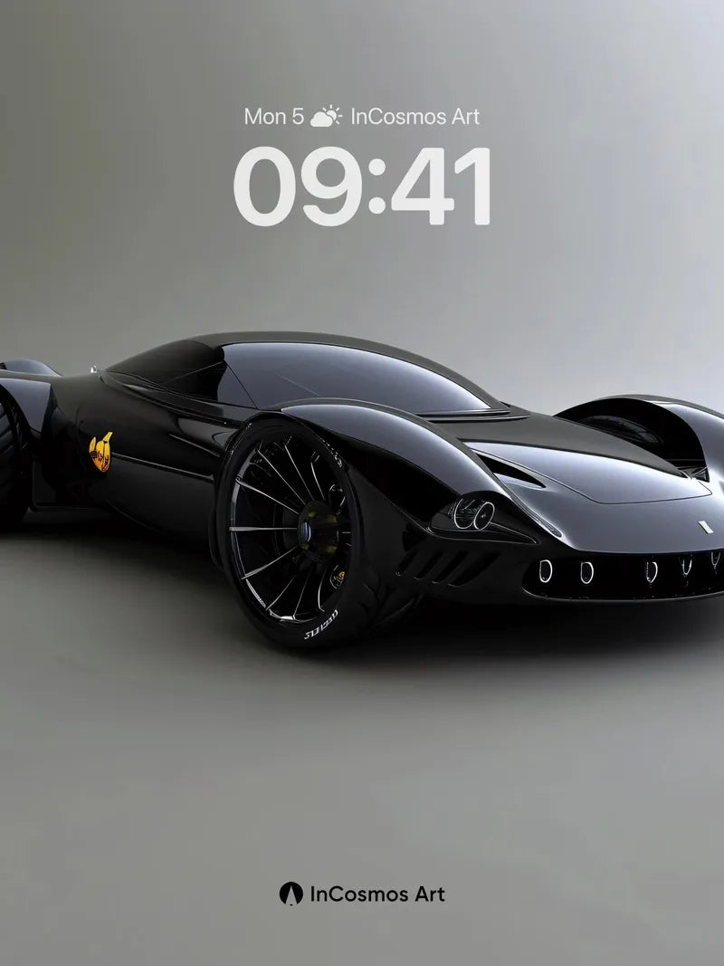 Velvet Shadow Wallpaper with Neon Embers