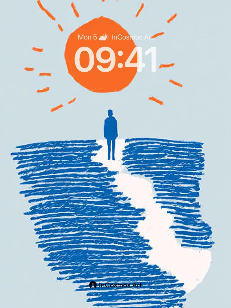 Serenity Path Wallpaper with Sunlit Horizon