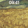 Golden Storm Wallpaper with Van Gogh Swirls wallpaper for iPhone, iPad & Mac