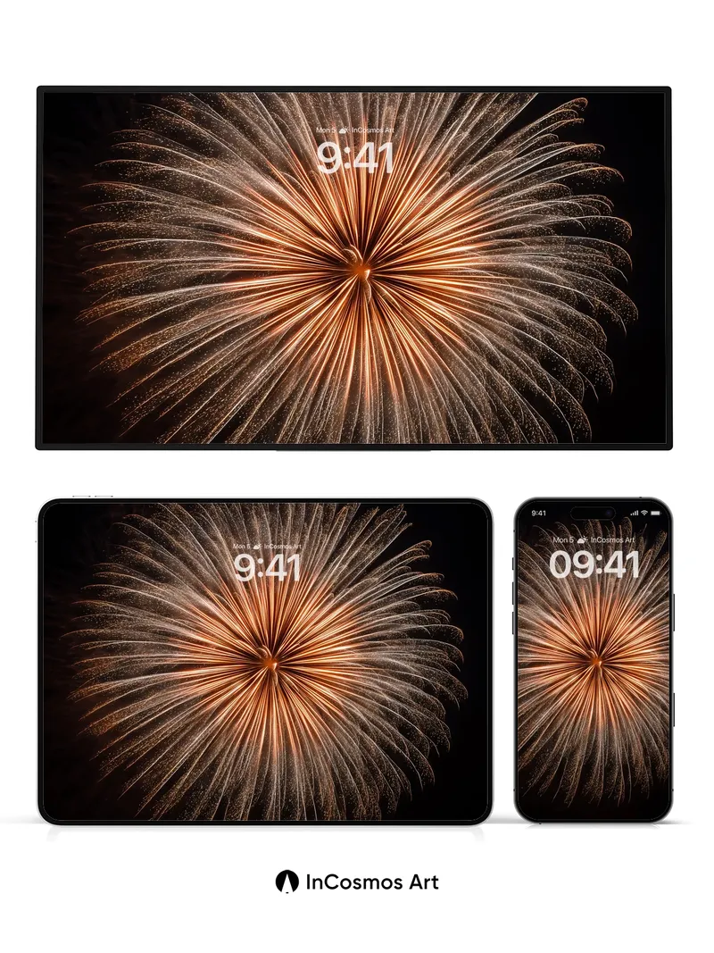 Radiant Burst Wallpaper with Golden Feathers