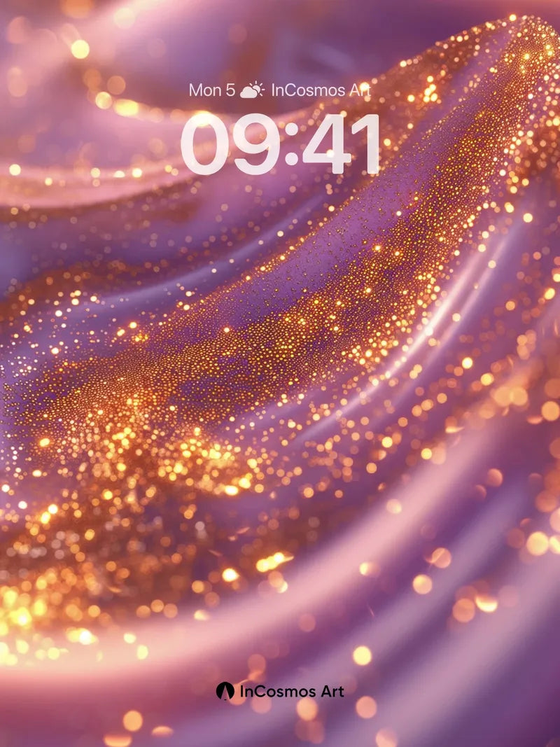 Luminous Velvet Wallpaper with Golden Dust Trails