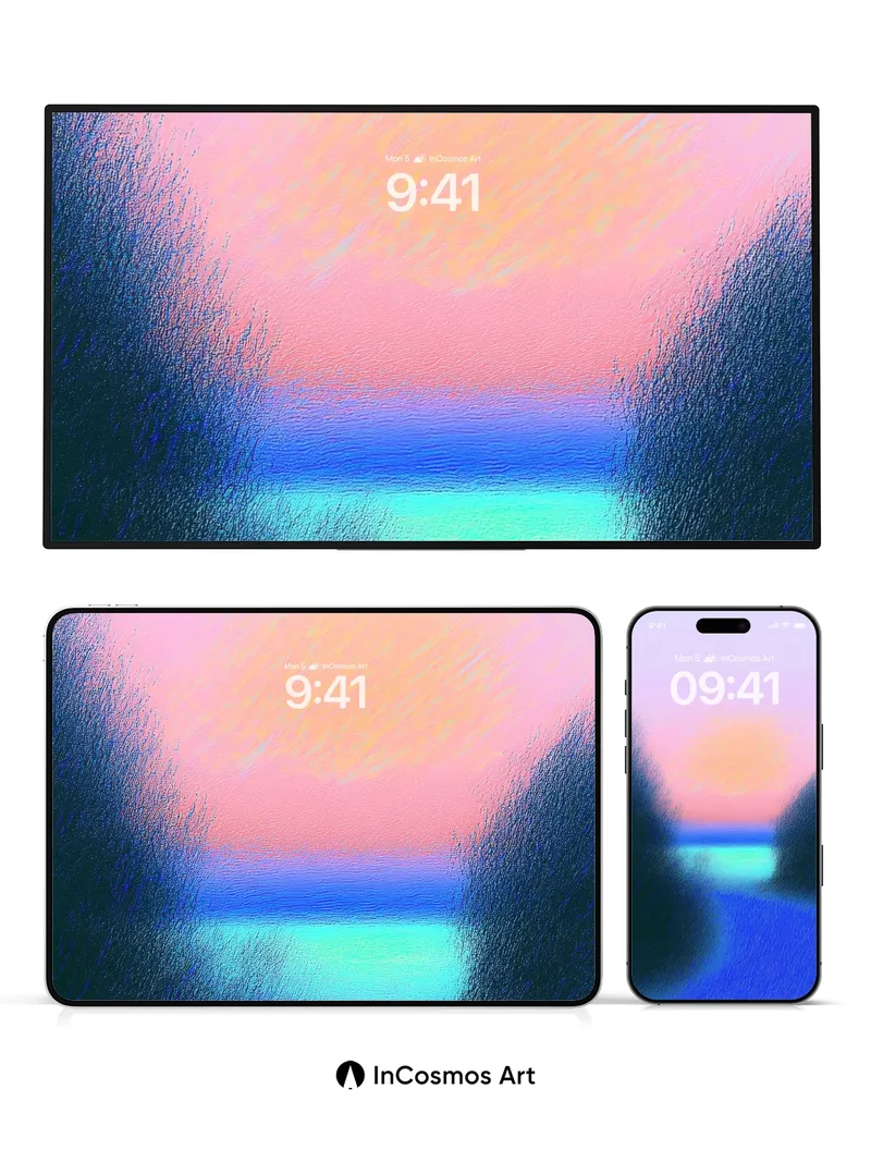 Serene Horizon Wallpaper with Pastel Hues