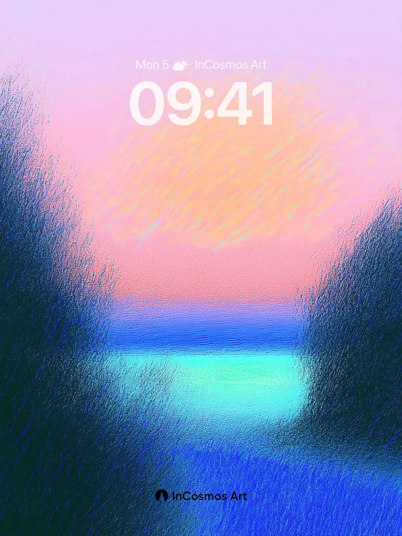 Serene Horizon Wallpaper with Pastel Hues