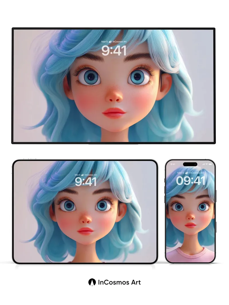 Aqua Whispers Wallpaper with Ethereal Light