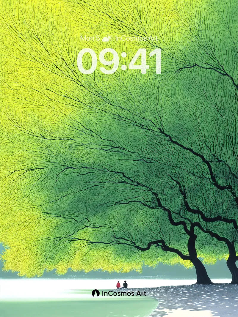 Luminous Canopy Wallpaper with Whispering Branches wallpaper for iPhone, iPad & Mac