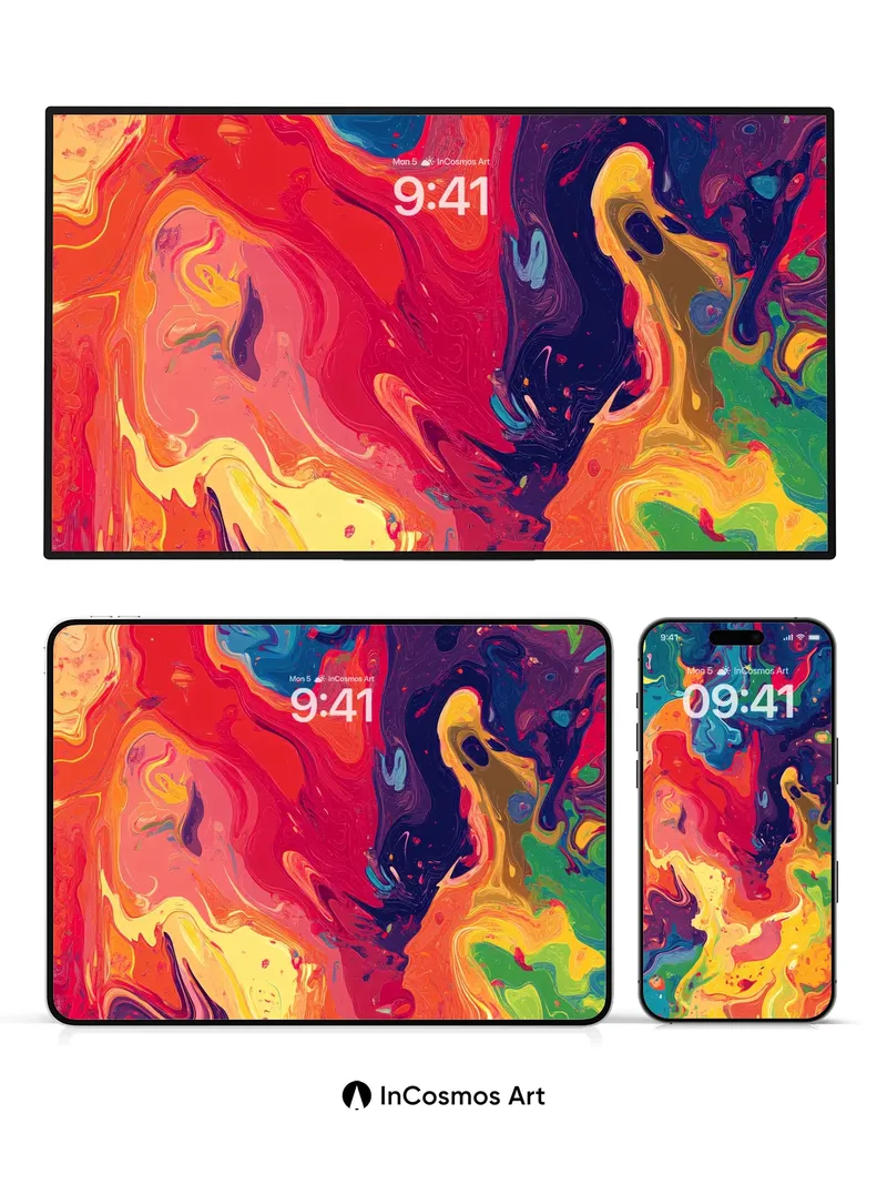 Chaos Bloom Wallpaper with Liquid Light