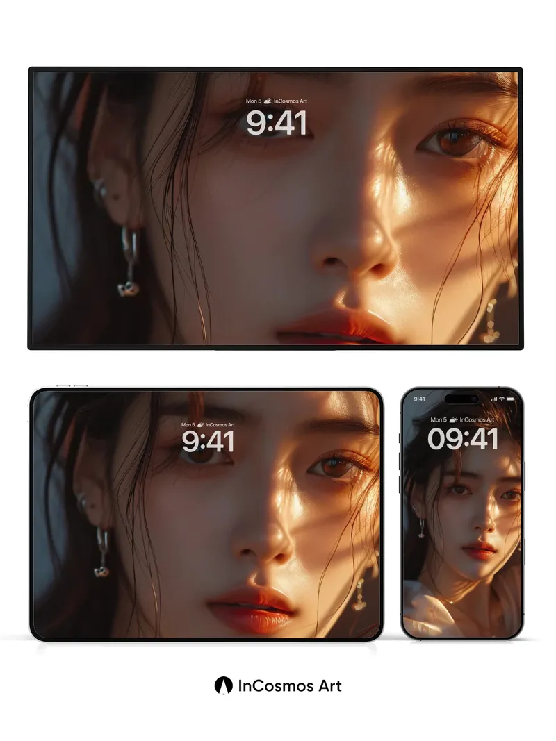 Golden Hour Portrait Wallpaper with Soft Light Drift