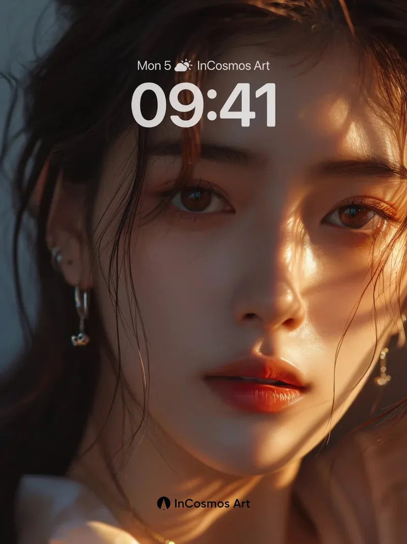 Golden Hour Portrait Wallpaper with Soft Light Drift