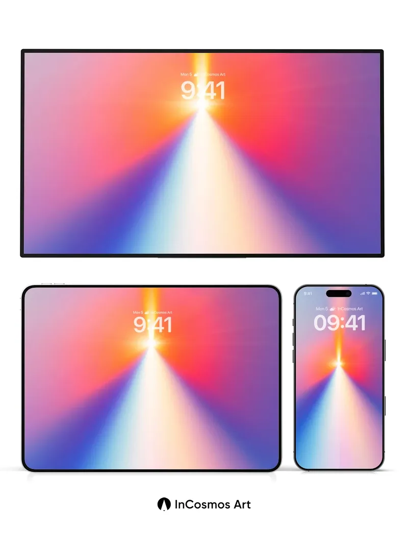 Radiant Prism Wallpaper with Light Pulse