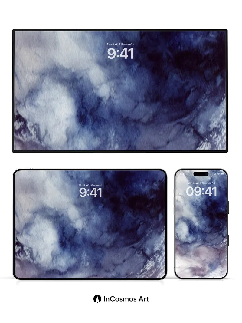 Indigo Storm Wallpaper with Breathable Clouds