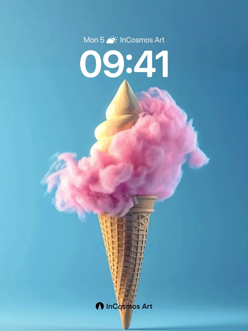 Whimsical Cloud Wallpaper with Cotton Candy Swirl wallpaper for iPhone, iPad & Mac
