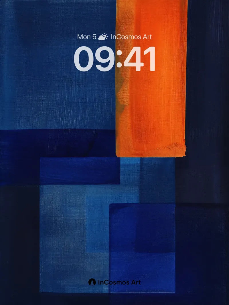 Cobalt Hush Wallpaper with Orange Pulse