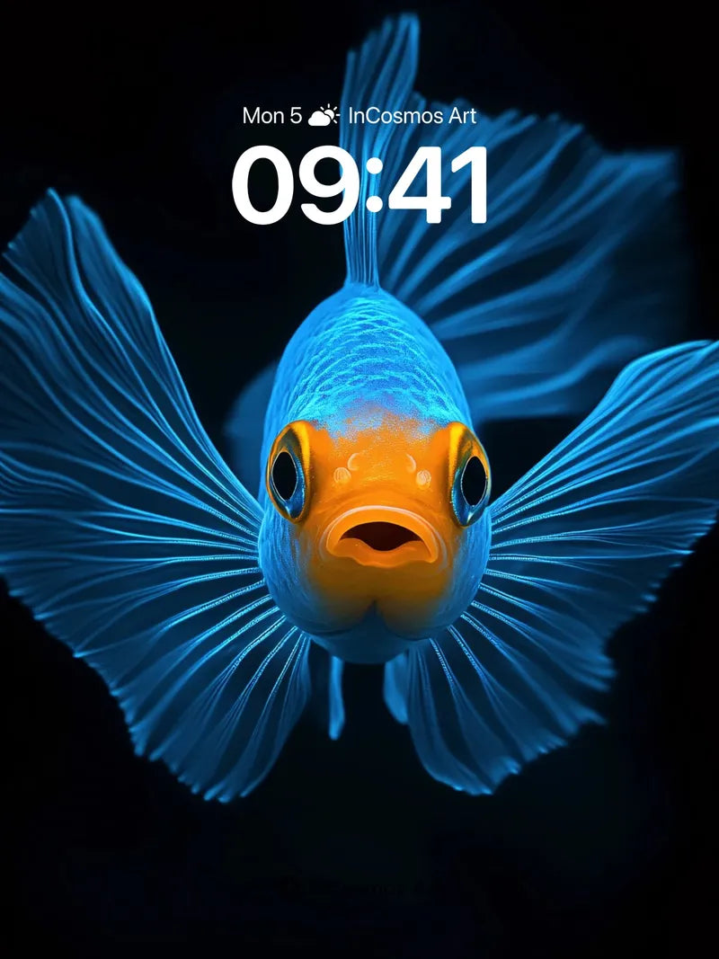 Electric Gaze Wallpaper with Neon Fins