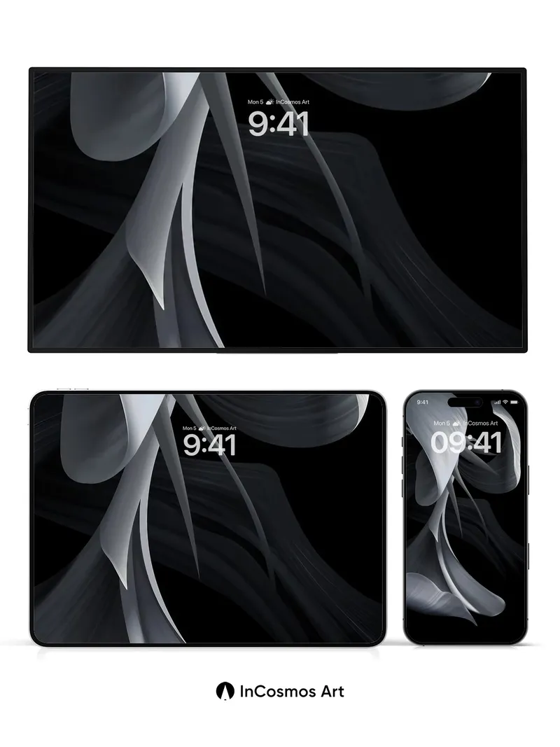 Silken Shadow Wallpaper with Floating Forms