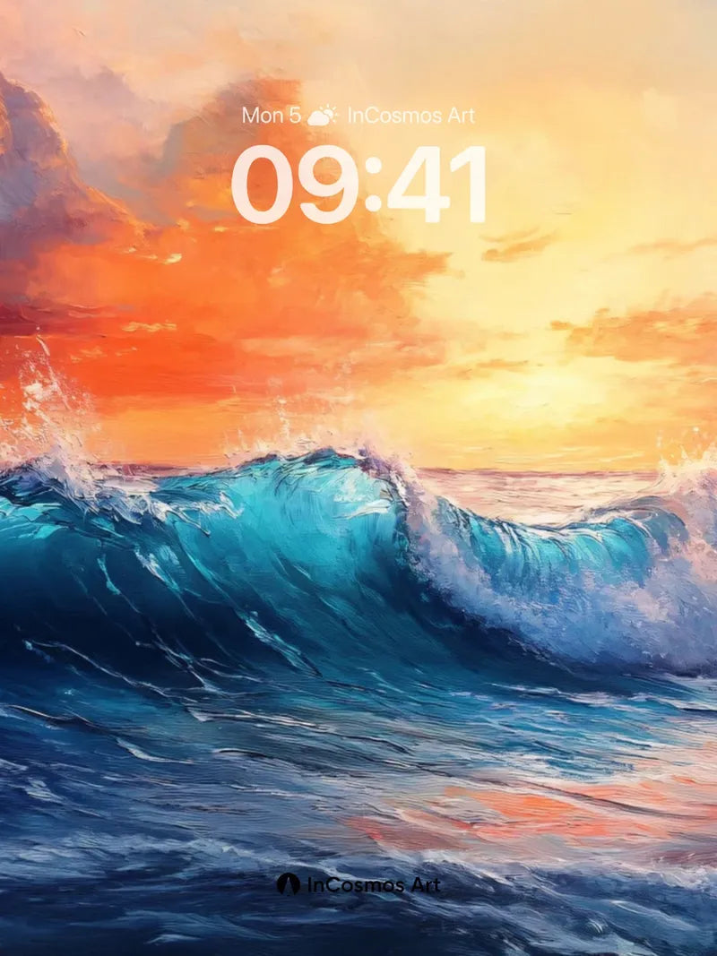 Crimson Horizon Wallpaper with Wave Pulse