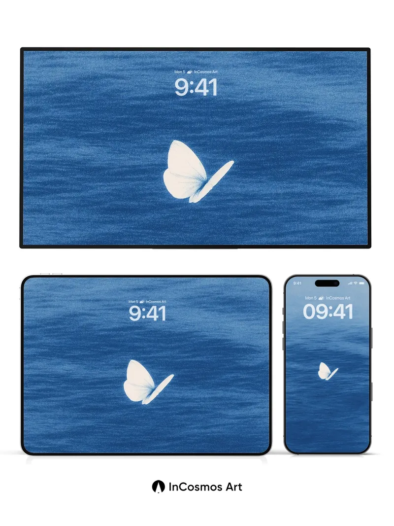 Serenity Flutter Wallpaper with Floating Wings