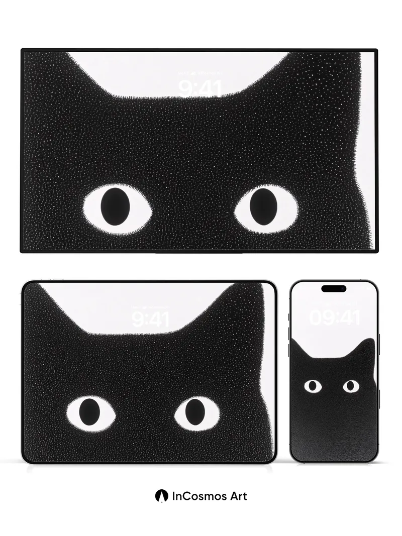 Silent Watcher Wallpaper with Textured Gaze