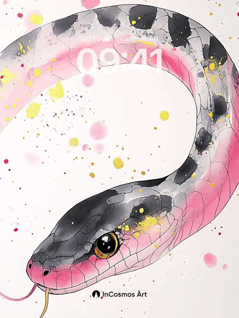Serpentine Whispers Wallpaper with Golden Speckles wallpaper for iPhone, iPad & Mac