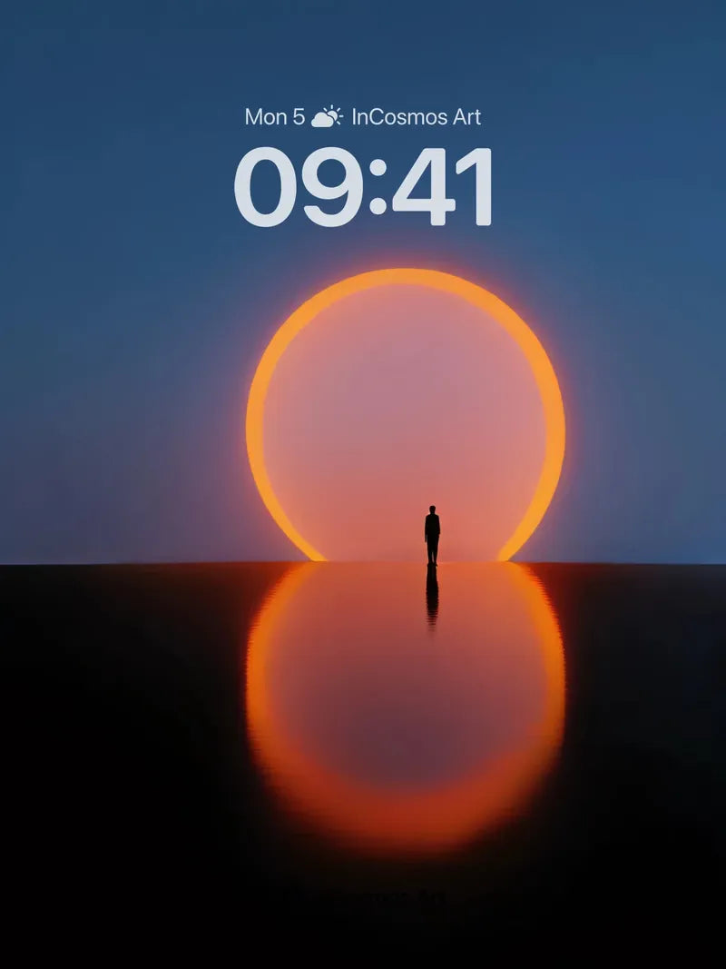 Solitary Horizon Wallpaper with Glowing Orb