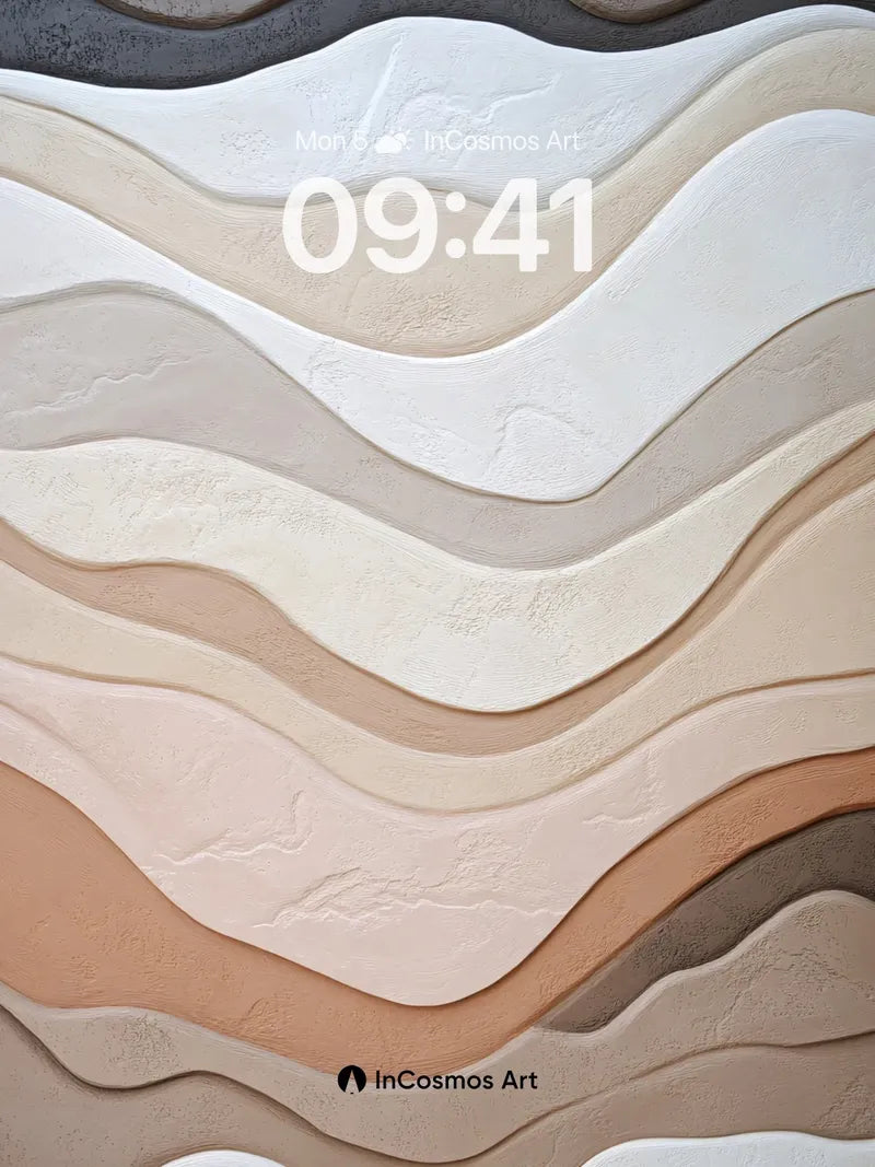 Sculpted Sandstone Wallpaper with Wave Echoes
