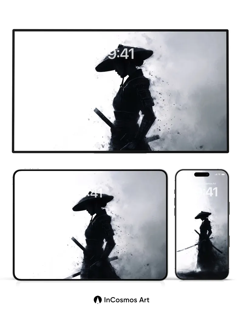 Shadowed Ronin Wallpaper with Dissolving Edge