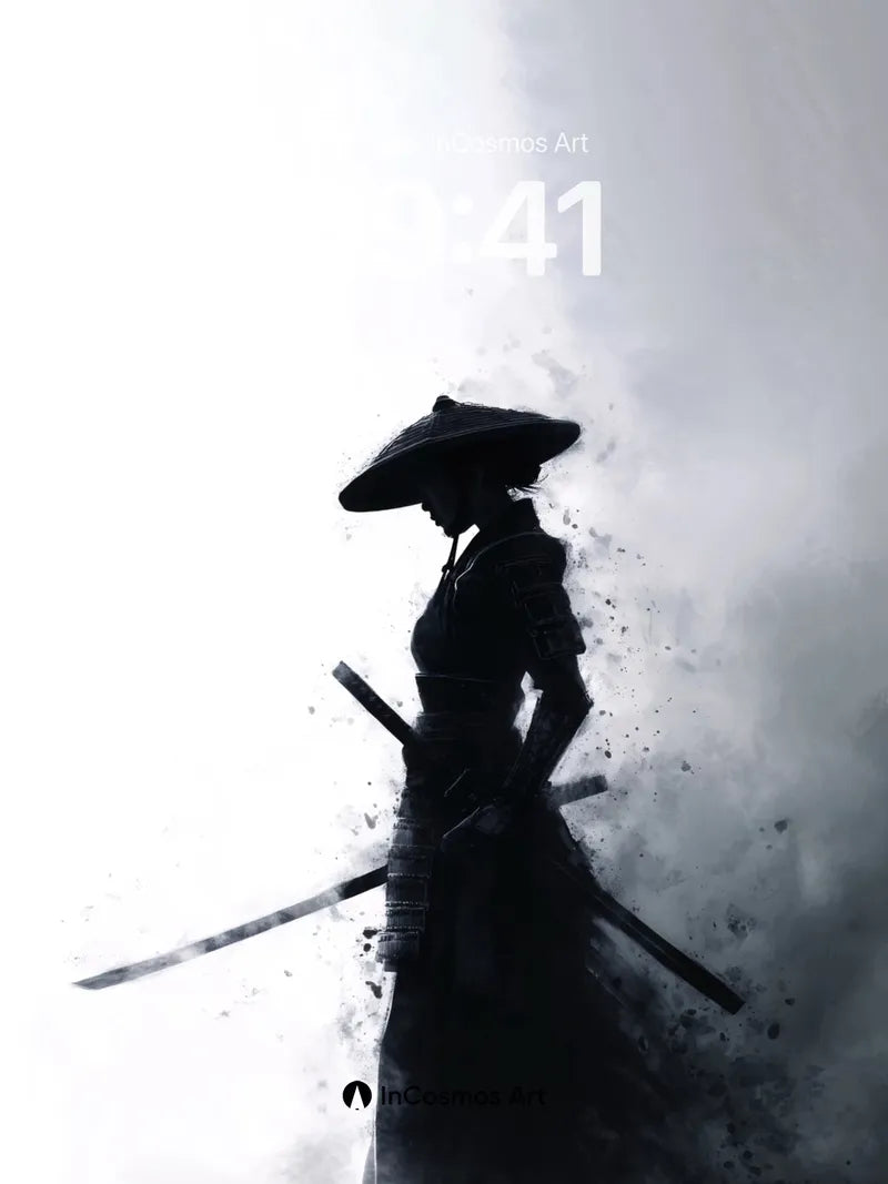 Shadowed Ronin Wallpaper with Dissolving Edge