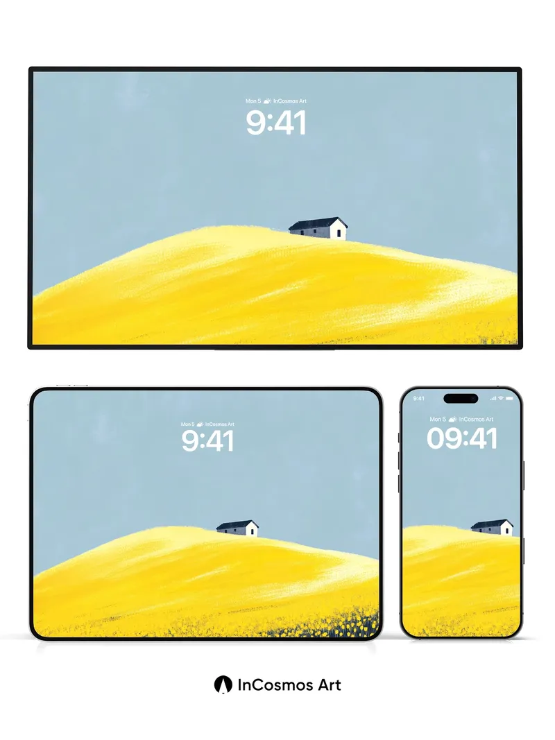 Golden Hush Wallpaper with Solitary House